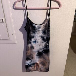 Carmen Tie Dye Romper Womens Spaghetti Strap Stretchy Jumpsuit Festival Outfit